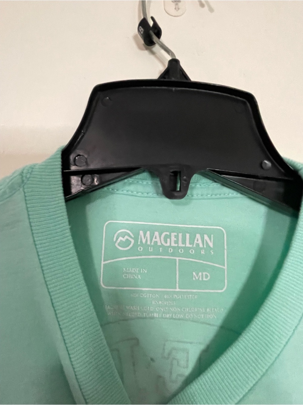 Magellan Outdoors Mint Green Dog Graphic Tee with Black Dog & Pink Bow - Picture 3 of 5
